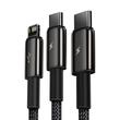 Baseus Tungsten Gold Gyorstöltő / adatkábel 3 az 1-ben Lightning + USB-C + Micro USB 3,5 A [1.5 m] fekete