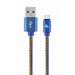 Gembird Type-C USB 3.0 Premium Jeans kábel [1m] kék