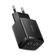 Baseus töltőfej 10.5W Fast charger, Dual USB [USB-A], Fekete