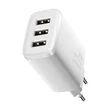 Baseus töltőfej 17W Fast charger, 3x USB [USB-A], Fehér