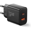 Joyroom töltőfej 20W Dual USB [USB-A és USB-C], Fekete  + USB-C–USB-C 1m kábel