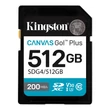 KINGSTON CANVAS GO PLUS SDXC 512GB CL10 UHS-I U3 V30 (200 MB/s olvasási sebesség)