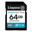KINGSTON CANVAS GO PLUS SDXC 64GB CL10 UHS-I U3 V30 (200 MB/s olvasási sebesség)