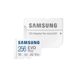 SAMSUNG EVO PLUS MICRO SDXC + ADAPTER 256GB CL10 UHS-I (160 MB/s olvasási sebesség)