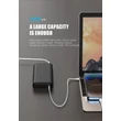 Platinet Power Bank 65W PD QC  2x USB-C LED kijelző [20000mAh] Fekete