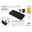 Platinet Power Bank szett  10000mAh + 20W PD töltő + 1M kábel  Fekete