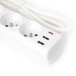 Fiesta hosszabbító kábel 1,5m [10A] 3 aljzattal 3 USB E típusú Fehér