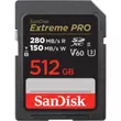 SanDisk Extreme Pro SDXC 512GB V60 C10 UHS-II (280/150 MB/s)