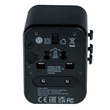 Verbatim utazási adapter UTA-01 2x USB-A porttal, fekete