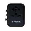 Verbatim utazási adapter UTA-01 2x USB-A porttal, fekete