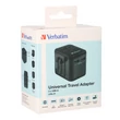 Verbatim utazási adapter UTA-01 2x USB-A porttal, fekete
