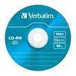 Verbatim CD-RW Colour 12X Lemez - Slim Tokban (5)
