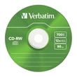 Verbatim CD-RW Colour 12X Lemez - Slim Tokban (5)