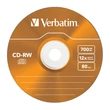 Verbatim CD-RW Colour 12X Lemez - Slim Tokban (5)