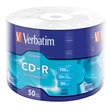 Verbatim CD-R 52X Lemez - Shrink (50) 12db-os CSOMAG!