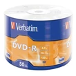Verbatim DVD-R 16X Lemez - Shrink (50) 12db-os CSOMAG!