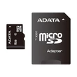ADATA MICRO SDHC + ADAPTER 8GB CL4 (10 MB/s olvasási sebesség)