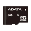 ADATA MICRO SDHC + ADAPTER 8GB CL4 (10 MB/s olvasási sebesség)