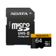 ADATA PREMIER ONE MICRO SDXC + ADAPTER 64GB CL10 UHS-II U3 V90 (275 MB/s olvasási sebesség)