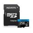 ADATA PREMIER MICRO SDXC + ADAPTER 256GB CL10 UHS-I U1 V10 A1 (100 MB/s olvasási sebesség)