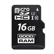 GOODRAM MICRO SDHC 16GB CL10 UHS-I U1 (100 MB/s olvasási sebesség)