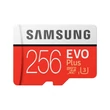 SAMSUNG EVO PLUS MICRO SDXC + ADAPTER 256GB CL10 UHS-I U3 (100 MB/s olvasási sebesség)