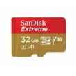 SANDISK EXTREME MICRO SDHC + ADAPTER 32GB CL10 UHS-I U1 V30 A1 (100 MB/s olvasási sebesség)