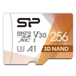 SILICON POWER SUPERIOR PRO MICRO SDXC + ADAPTER 256GB CL10 UHS-I U3 V30 A1 (100 MB/s olvasási sebesség)