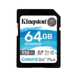 KINGSTON CANVAS GO SDXC 64GB CL10 UHS-I U3 V30 (170 MB/s olvasási sebesség)
