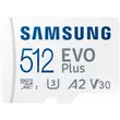 SAMSUNG EVO PLUS MICRO SDXC + ADAPTER 512GB CL10 UHS-I (130 MB/s olvasási sebesség)