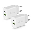 Mediarange töltőfej 43W Fast charger, Dual USB [USB-A és USB-C], Fehér