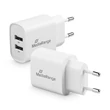 Mediarange töltőfej 12W, Dual USB [USB-A], Fehér