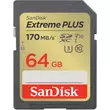 Sandisk Extreme Plus SDXC 64GB CL10 UHS-I U3 V30 (170/80 MB/s)