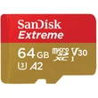 SanDisk Extreme 64GB Micro SDXC CLASS 10 UHS-I U3 A2 V30 + Adapter (170/80 MB/s)