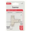 Hama C-Rotate Pro OTG pendrive 256GB USB 3.1, (USB-A + USB-C) Fém (100 MB/s)