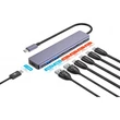 Platinet USB-C 7 az 1-ben HUB, 4× USB-C 3.2 Gen2 + 2× USB-A 3.2 Gen1 + 1× USB-C PD 100W, alumínium