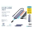 Platinet USB-C 7 az 1-ben HUB, 4× USB-C 3.2 Gen2 + 2× USB-A 3.2 Gen1 + 1× USB-C PD 100W, alumínium