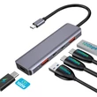 Platinet USB-C 5 az 1-ben HUB, 2× USB-A 3.2 Gen2 + 2× USB-C 3.2 Gen2 + 1× USB-C PD 100W, alumínium