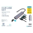 Platinet USB-C 5 az 1-ben HUB, 2× USB-A 3.2 Gen2 + 2× USB-C 3.2 Gen2 + 1× USB-C PD 100W, alumínium
