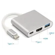 Platinet USB-C 3.2 Gen1 3 az 1-ben hub, HDMI 4K, USB-A 3.2, USB-C PD 100W, alumínium
