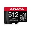 Adata High Endurance micro SDXC + adapter 512GB CL10 UHS-I U3 V30S A2 (100/85 MB/s)