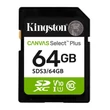 Kingston Canvas Select Plus SDXC 64GB Cl10 UHS-I U1 V10 (100 MB/s olvasási sebesség)