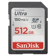 SanDisk Ultra 512GB SDXC Memóriakártya UHS-I Class 10 (150 MB/s olvasási sebesség)