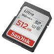 SanDisk Ultra 512GB SDXC Memóriakártya UHS-I Class 10 (150 MB/s olvasási sebesség)
