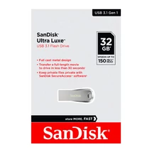 SANDISK ULTRA LUXE PENDRIVE 32GB USB 3.1 Ezüst (150 MB/s olvasási sebesség)