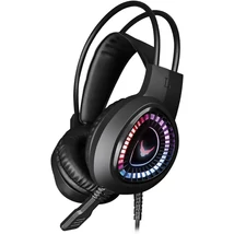 Varr Gaming VH8010 gaming fejhallgató 7.1 térhatású hangzással RGB LED világítással és mikrofonnal - fekete