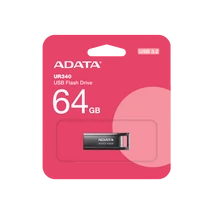 Adata UR340 64GB pendrive [USB 3.2] Fémházas Fekete (100 MB/s olvasási sebesség)