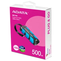 ADATA SC740 külső SSD 500GB USB 3.2 - kék (1050/1000 MB/s)