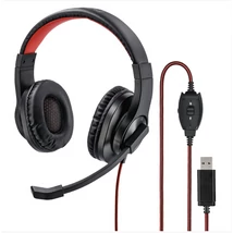 Hama HS-USB400 PC headset USB csatlakozással - fekete
