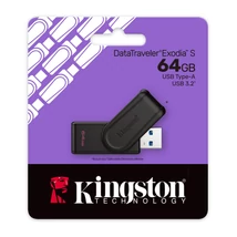 Kingston DataTraveler Exodia S pendrive 64GB USB 3.2 - fekete Kingston DataTraveler Exodia S pendrive 64GB USB 3.2 - fekete